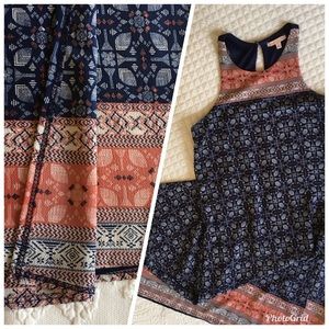 Maxi Dress small Gibson Latimar flowy side slits